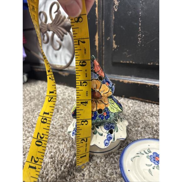 Boleslawiec Polish Pottery Tree Tea Light Luminary W/ Underplate - Picture 8 of 10